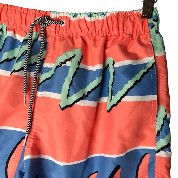 MED Boardies Swim Shorts Trunks Mesh Liner Fresh Prince 90s Colourful - Picture 3 of 9